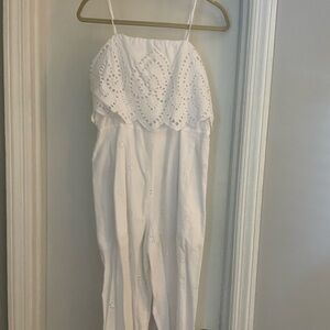 White Eyelet Jumpsuit